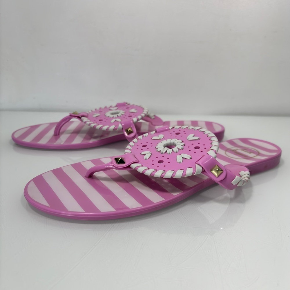 Jack Rogers Lavender Pink White Striped Georgica Jelly Sandal Size 8 - Picture 8 of 12
